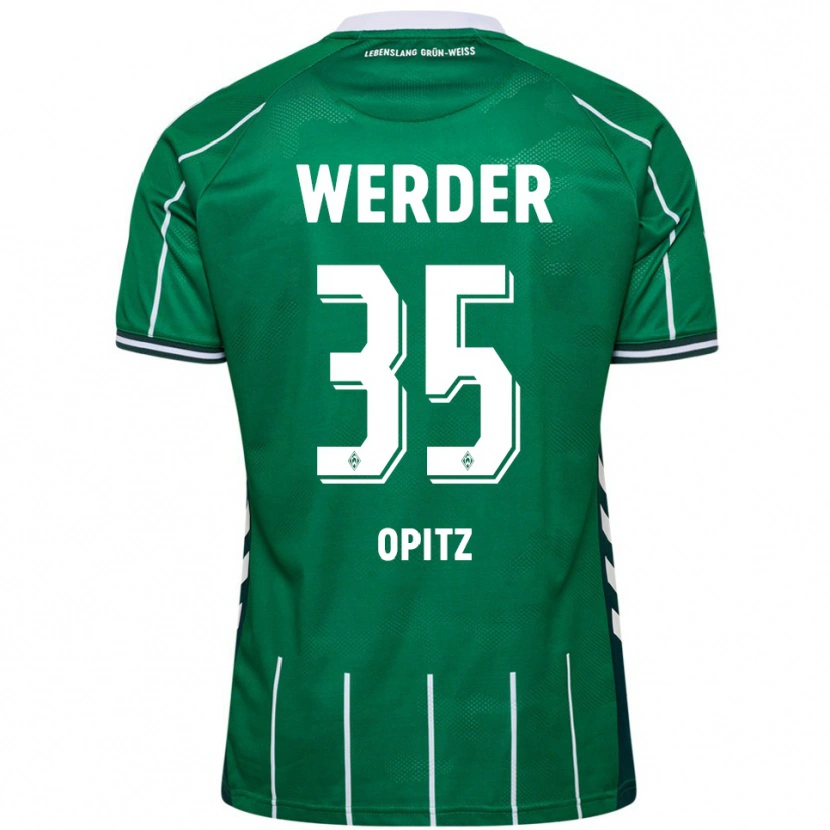 Danxen Hombre Camiseta Leon Opitz #35 Verde Blanco 1ª Equipación 2025/26 La Camisa