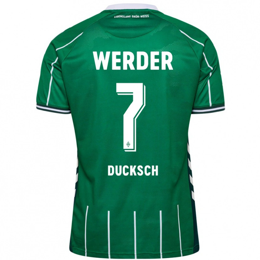 Danxen Hombre Camiseta Marvin Ducksch #7 Verde Blanco 1ª Equipación 2025/26 La Camisa