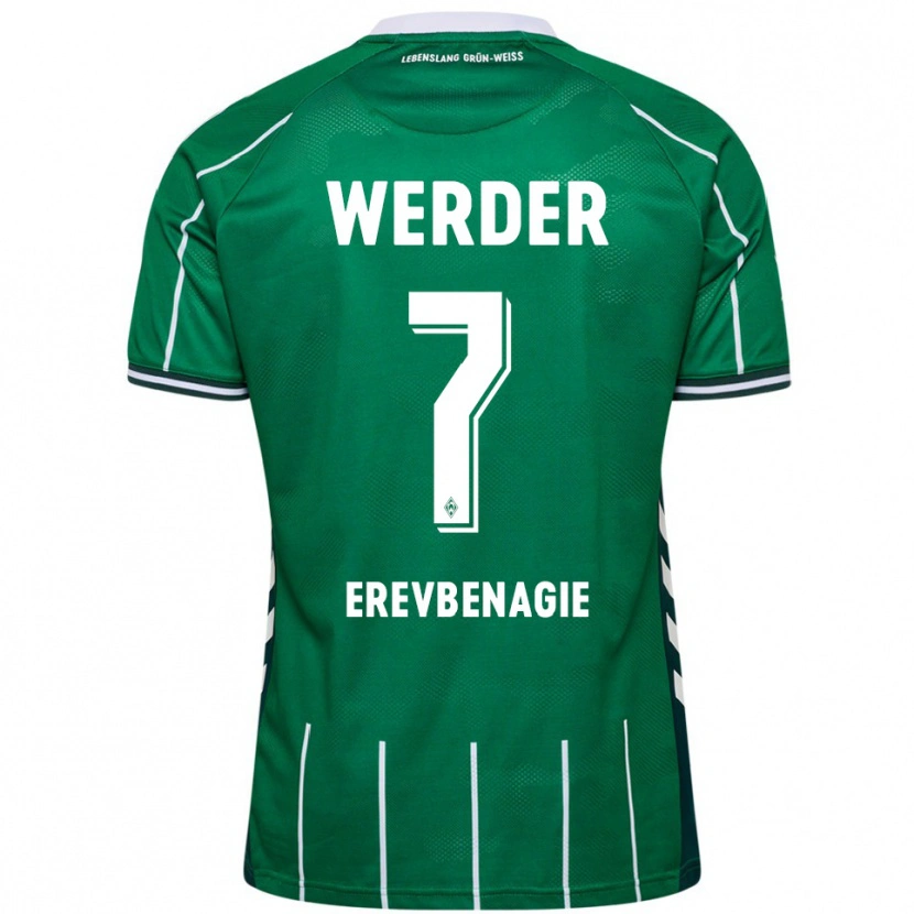 Danxen Hombre Camiseta Paul Erevbenagie #7 Verde Blanco 1ª Equipación 2025/26 La Camisa