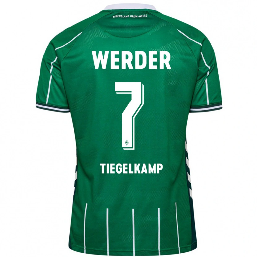 Danxen Hombre Camiseta Maximilian Tiegelkamp #7 Verde Blanco 1ª Equipación 2025/26 La Camisa