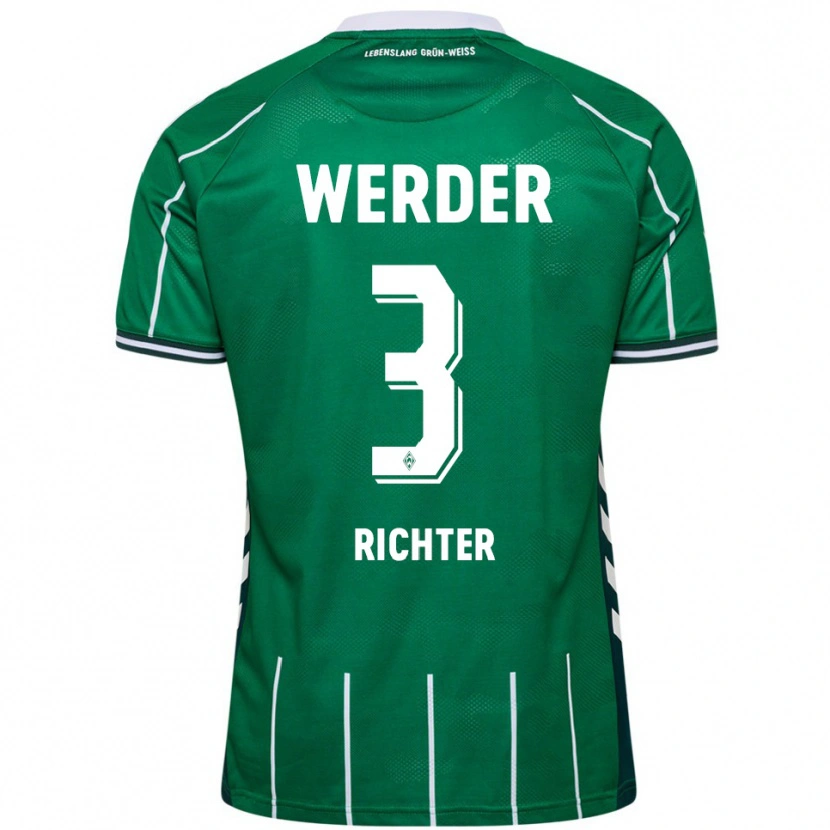 Danxen Hombre Camiseta Mathis Richter #3 Verde Blanco 1ª Equipación 2025/26 La Camisa