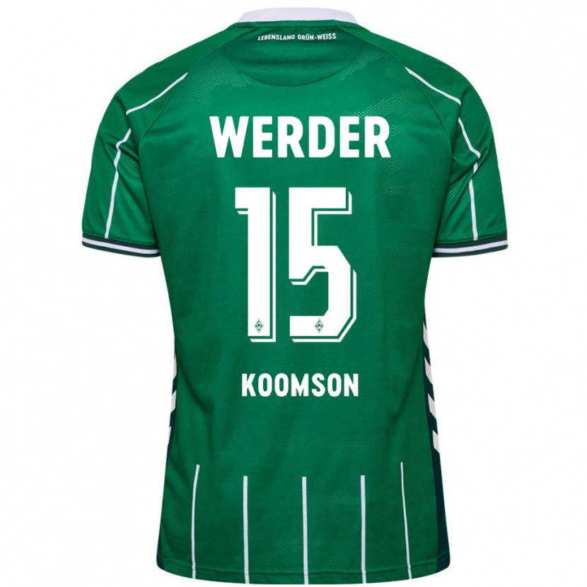 Danxen Hombre Camiseta Gabriel Koomson #15 Verde Blanco 1ª Equipación 2025/26 La Camisa