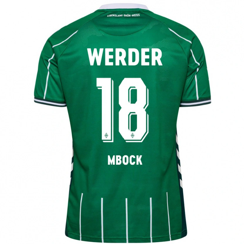 Danxen Hombre Camiseta Princewill Mbock #18 Verde Blanco 1ª Equipación 2025/26 La Camisa