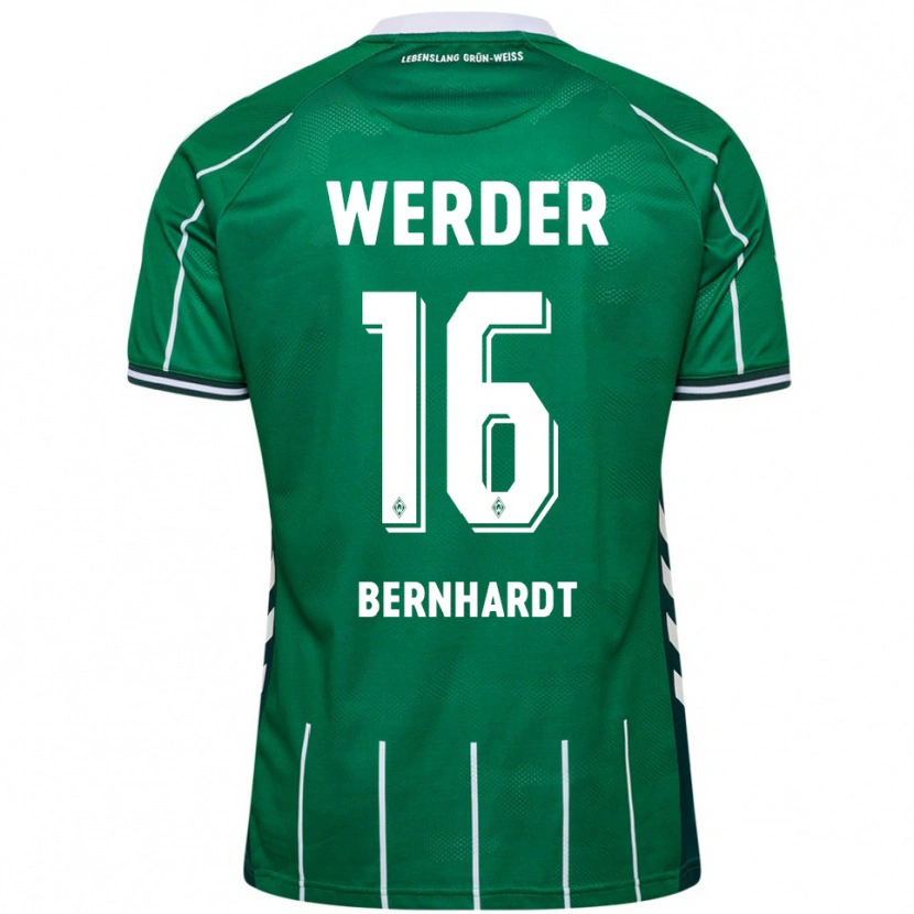 Danxen Hombre Camiseta Emilie Bernhardt #16 Verde Blanco 1ª Equipación 2025/26 La Camisa