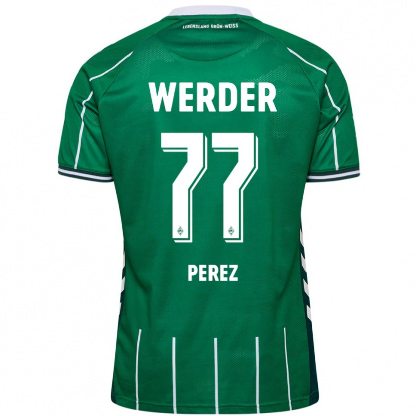 Danxen Hombre Camiseta Catalina Pérez Jaramillo #77 Verde Blanco 1ª Equipación 2025/26 La Camisa