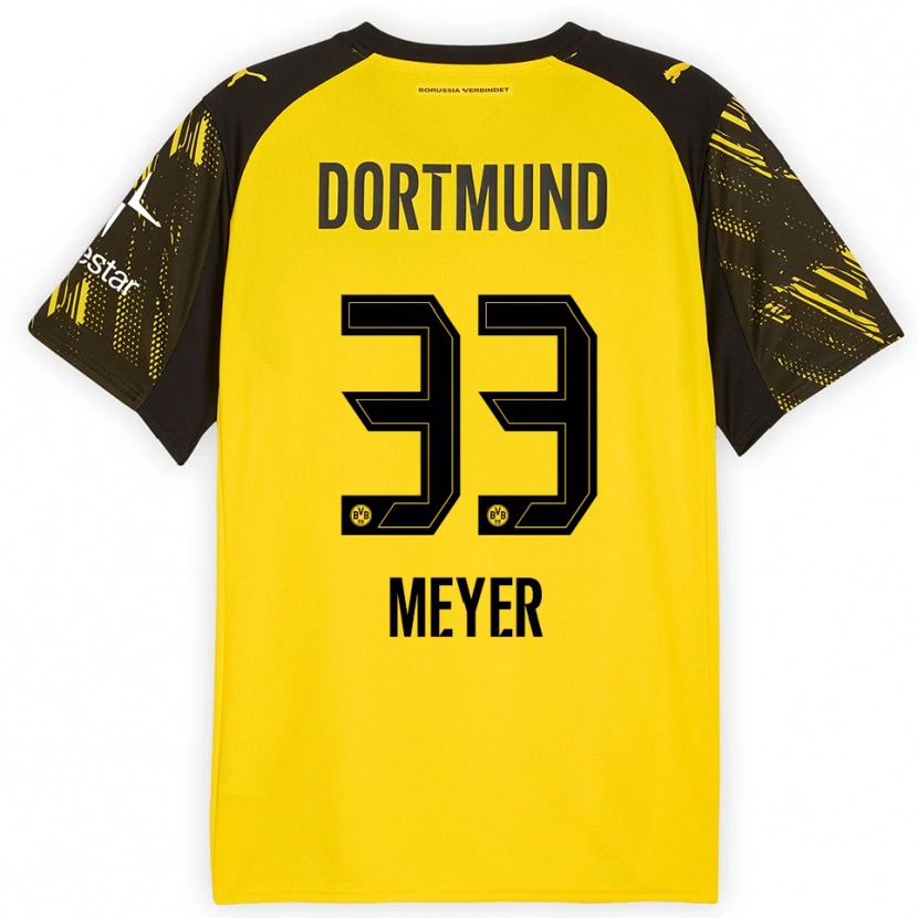 Danxen Hombre Camiseta Alexander Meyer #33 Amarillo Negro 1ª Equipación 2025/26 La Camisa