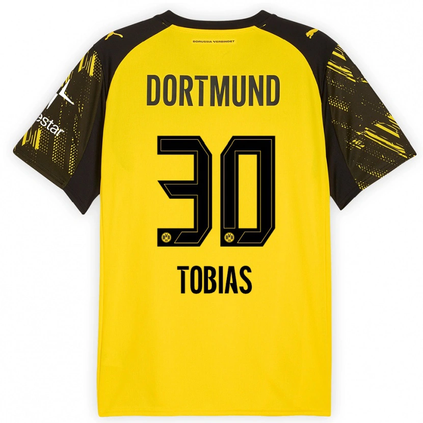 Danxen Hombre Camiseta Vogt Tobias #30 Amarillo Negro 1ª Equipación 2025/26 La Camisa