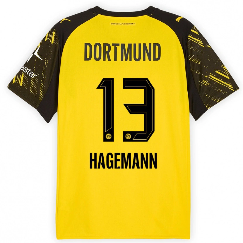 Danxen Hombre Camiseta Keron Hagemann #13 Amarillo Negro 1ª Equipación 2025/26 La Camisa