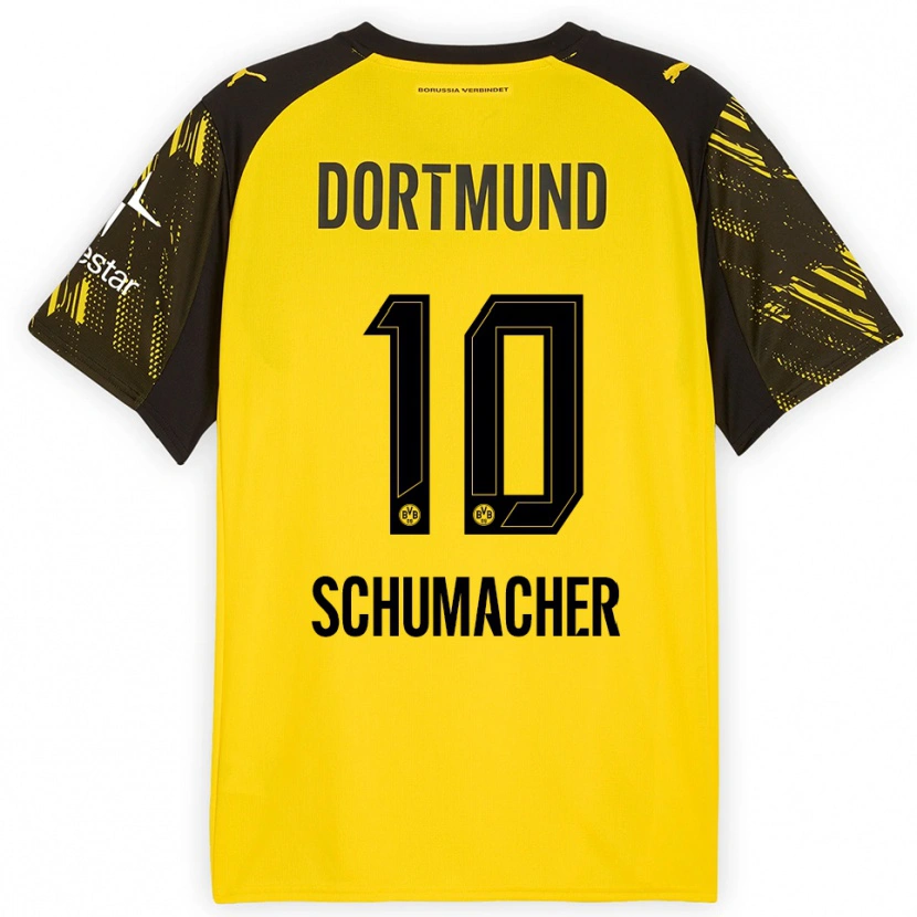 Danxen Hombre Camiseta Rita Schumacher #10 Amarillo Negro 1ª Equipación 2025/26 La Camisa