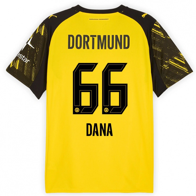 Danxen Hombre Camiseta Bleckmann Dana #66 Amarillo Negro 1ª Equipación 2025/26 La Camisa