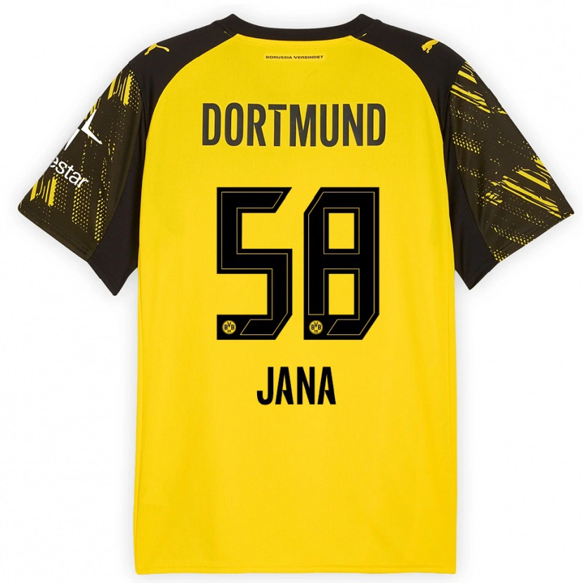 Danxen Hombre Camiseta Nordberg Jana #58 Amarillo Negro 1ª Equipación 2025/26 La Camisa