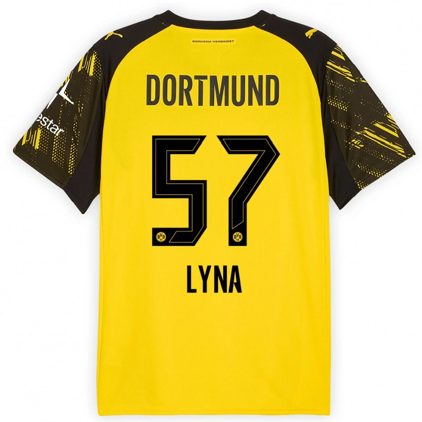 Danxen Hombre Camiseta Schwarz Lyna #57 Amarillo Negro 1ª Equipación 2025/26 La Camisa