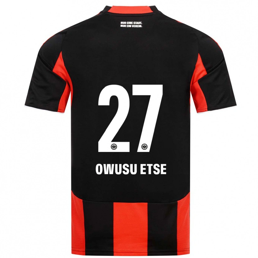 Danxen Hombre Camiseta Collin Owusu Etse #27 Negro Rojo 1ª Equipación 2025/26 La Camisa