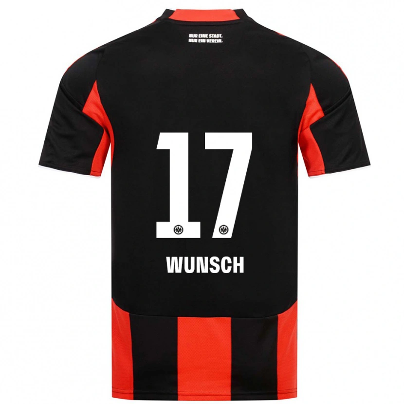 Danxen Hombre Camiseta Paul Wünsch #17 Negro Rojo 1ª Equipación 2025/26 La Camisa