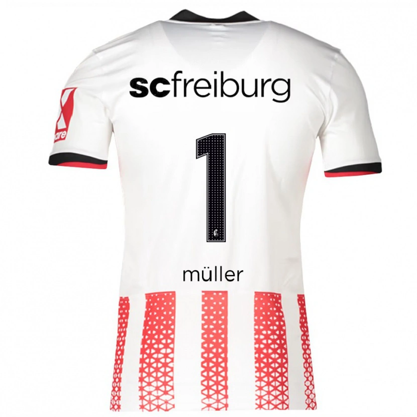 Danxen Hombre Camiseta Philipp Müller #1 Blanco Rojo 1ª Equipación 2025/26 La Camisa