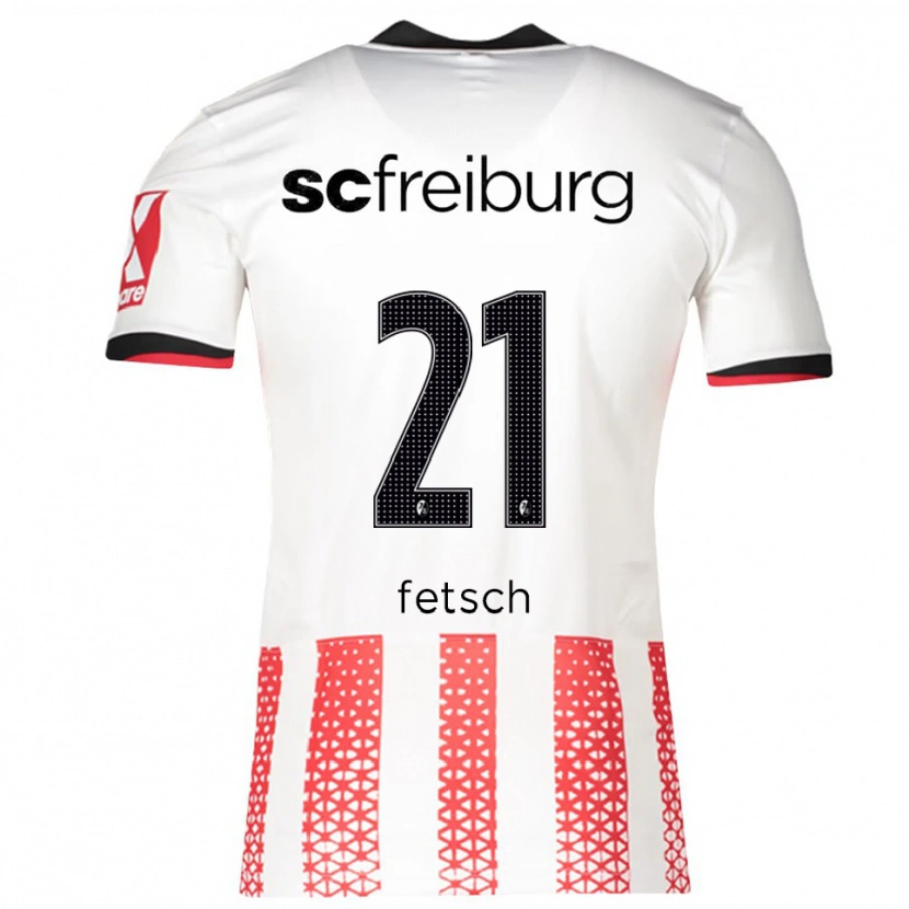 Danxen Hombre Camiseta Mathias Fetsch #21 Blanco Rojo 1ª Equipación 2025/26 La Camisa