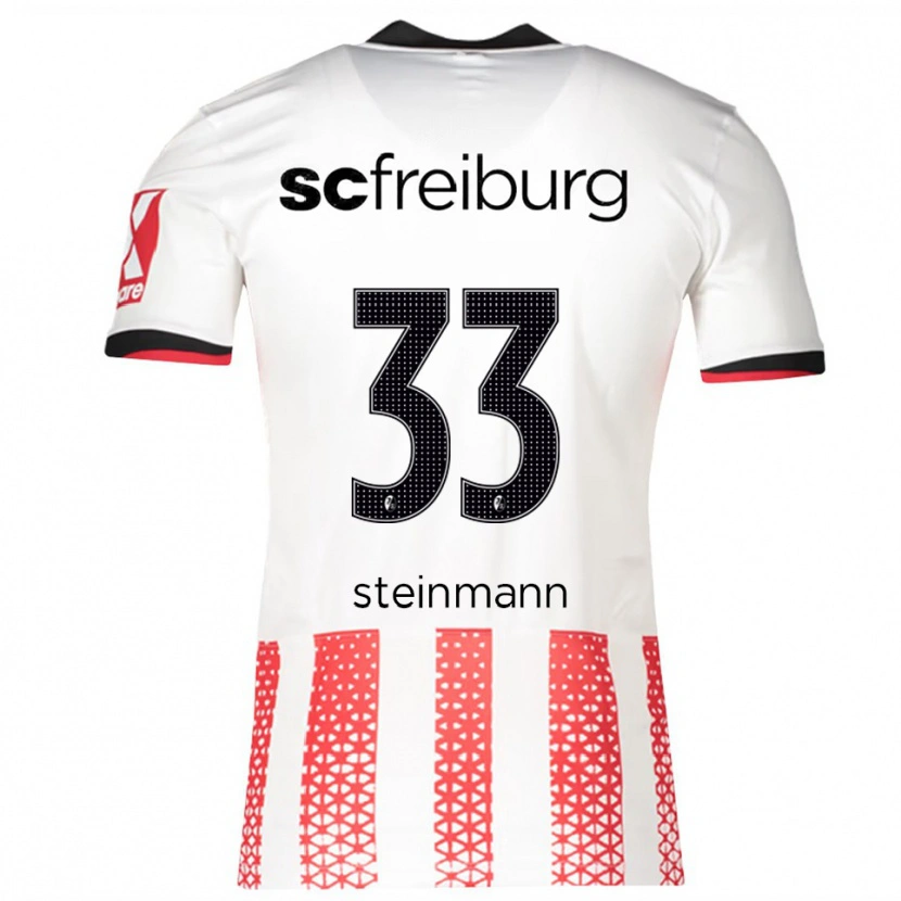 Danxen Hombre Camiseta Karl Steinmann #33 Blanco Rojo 1ª Equipación 2025/26 La Camisa