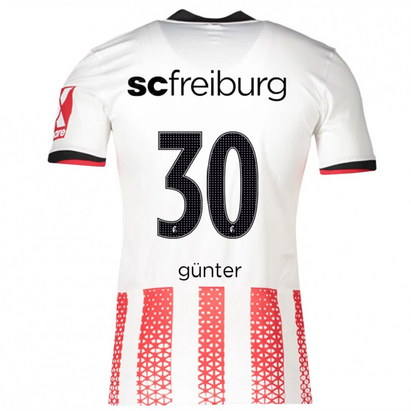 Danxen Hombre Camiseta Christian Günter #30 Blanco Rojo 1ª Equipación 2025/26 La Camisa