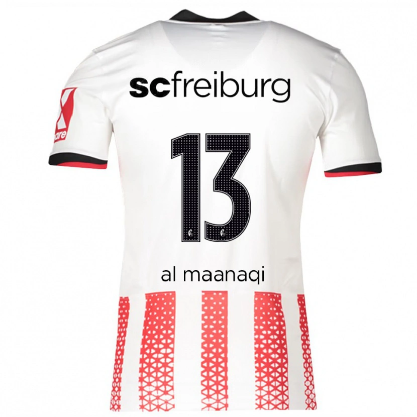 Danxen Hombre Camiseta Jawad Al Maanaqi #13 Blanco Rojo 1ª Equipación 2025/26 La Camisa