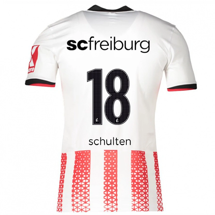 Danxen Hombre Camiseta Luca Schulten #18 Blanco Rojo 1ª Equipación 2025/26 La Camisa
