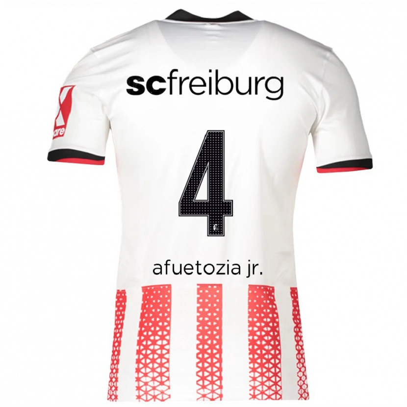 Danxen Hombre Camiseta Junior Atemkeng #4 Blanco Rojo 1ª Equipación 2025/26 La Camisa
