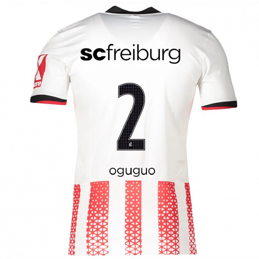 Danxen Hombre Camiseta Elijah Oguguo #2 Blanco Rojo 1ª Equipación 2025/26 La Camisa