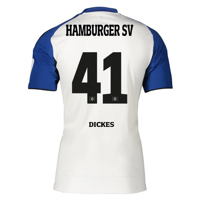 Danxen Hombre Camiseta Fernando Dickes #41 Blanco Azul 1ª Equipación 2025/26 La Camisa