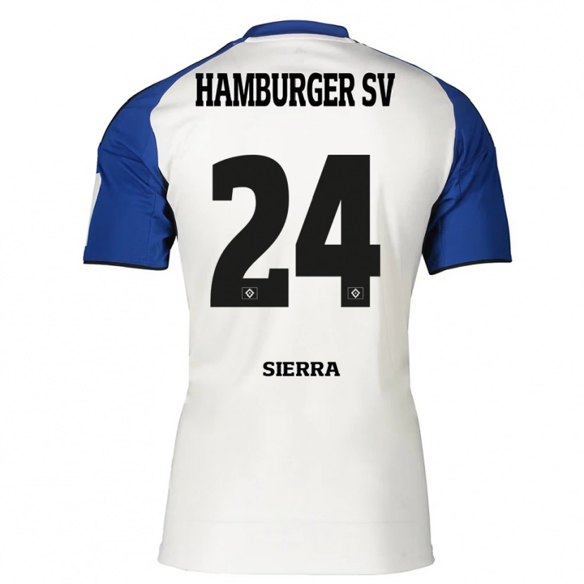 Danxen Hombre Camiseta Almudena Sierra #24 Blanco Azul 1ª Equipación 2025/26 La Camisa