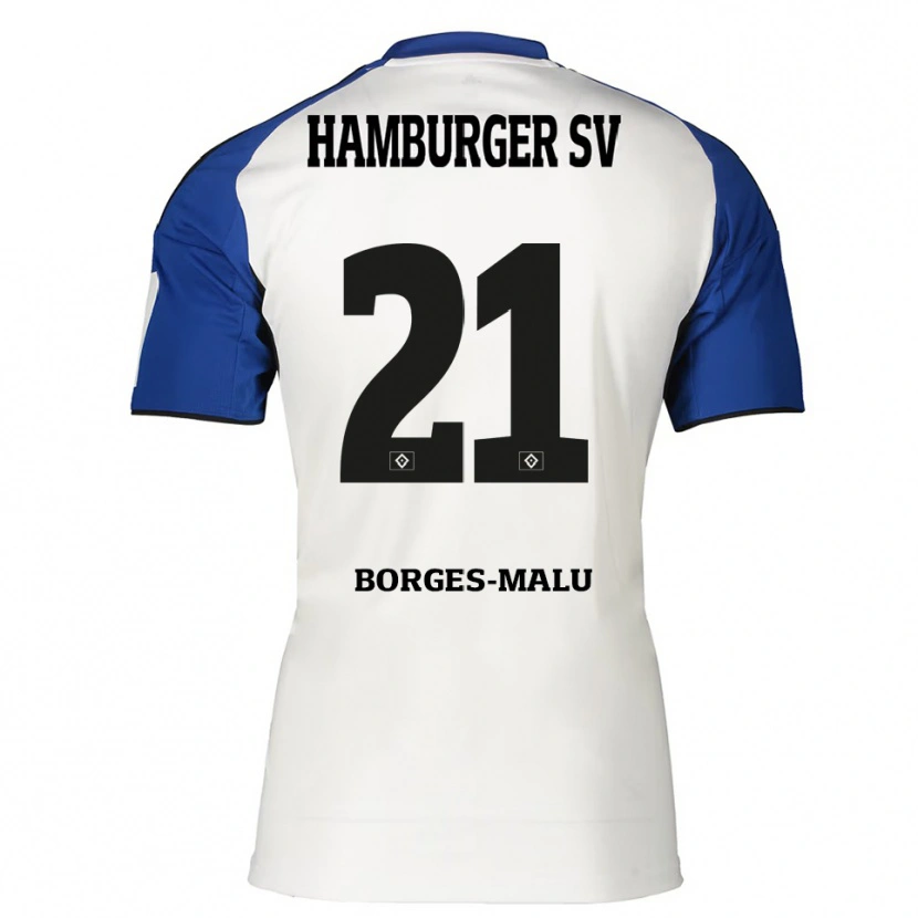 Danxen Hombre Camiseta Louis Borges-Malu #21 Blanco Azul 1ª Equipación 2025/26 La Camisa