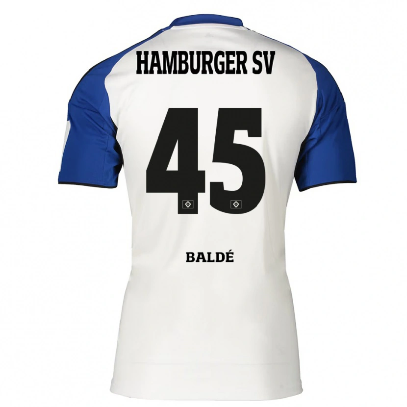 Danxen Hombre Camiseta Fabio Baldé #45 Blanco Azul 1ª Equipación 2025/26 La Camisa