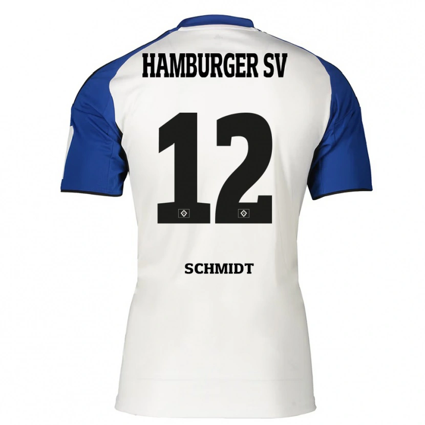 Danxen Hombre Camiseta Bennet Schmidt #12 Blanco Azul 1ª Equipación 2025/26 La Camisa