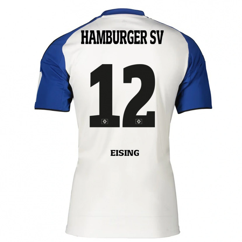 Danxen Hombre Camiseta Luis Eising #12 Blanco Azul 1ª Equipación 2025/26 La Camisa
