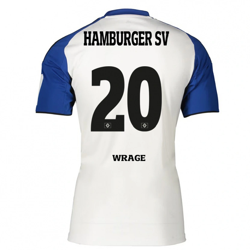 Danxen Hombre Camiseta Joris Wrage #20 Blanco Azul 1ª Equipación 2025/26 La Camisa