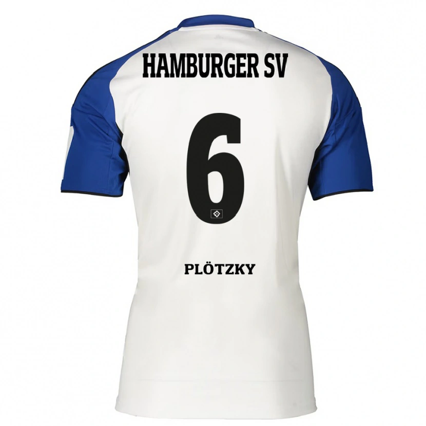 Danxen Hombre Camiseta Lennart Plötzky #6 Blanco Azul 1ª Equipación 2025/26 La Camisa