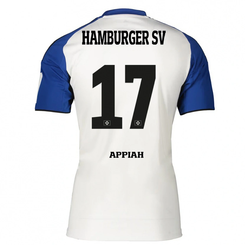 Danxen Hombre Camiseta Emmanuel Appiah #17 Blanco Azul 1ª Equipación 2025/26 La Camisa