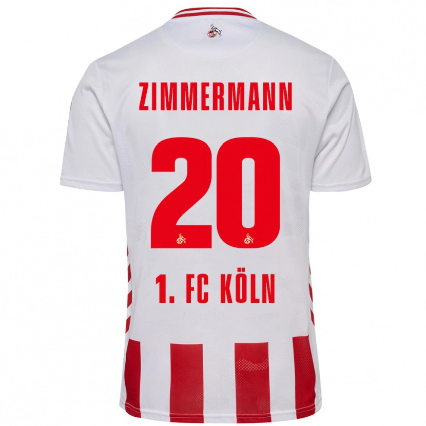 Danxen Hombre Camiseta Nick Zimmermann #20 Blanco Rojo 1ª Equipación 2025/26 La Camisa