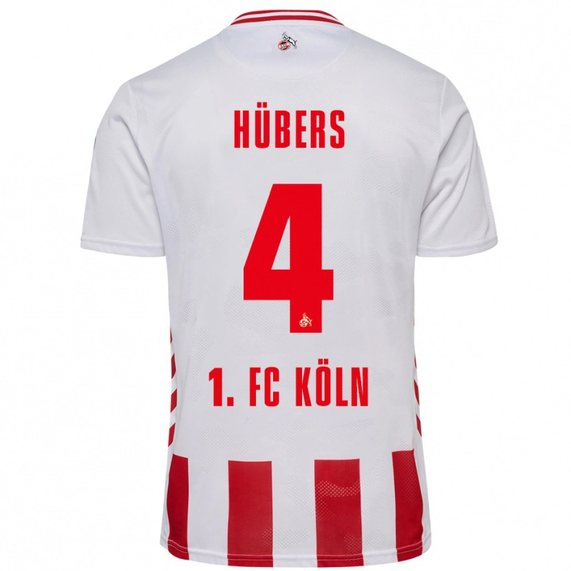 Danxen Hombre Camiseta Timo Hübers #4 Blanco Rojo 1ª Equipación 2025/26 La Camisa
