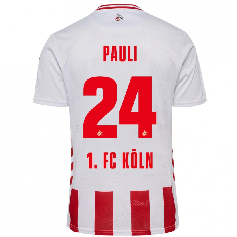 Danxen Hombre Camiseta Julian Pauli #24 Blanco Rojo 1ª Equipación 2025/26 La Camisa