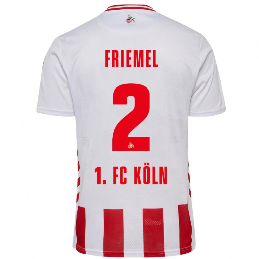Danxen Hombre Camiseta Jonathan Friemel #2 Blanco Rojo 1ª Equipación 2025/26 La Camisa
