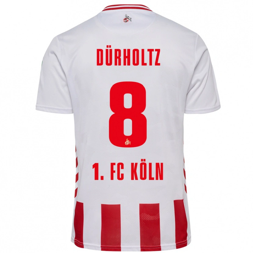 Danxen Hombre Camiseta Luca Dürholtz #8 Blanco Rojo 1ª Equipación 2025/26 La Camisa