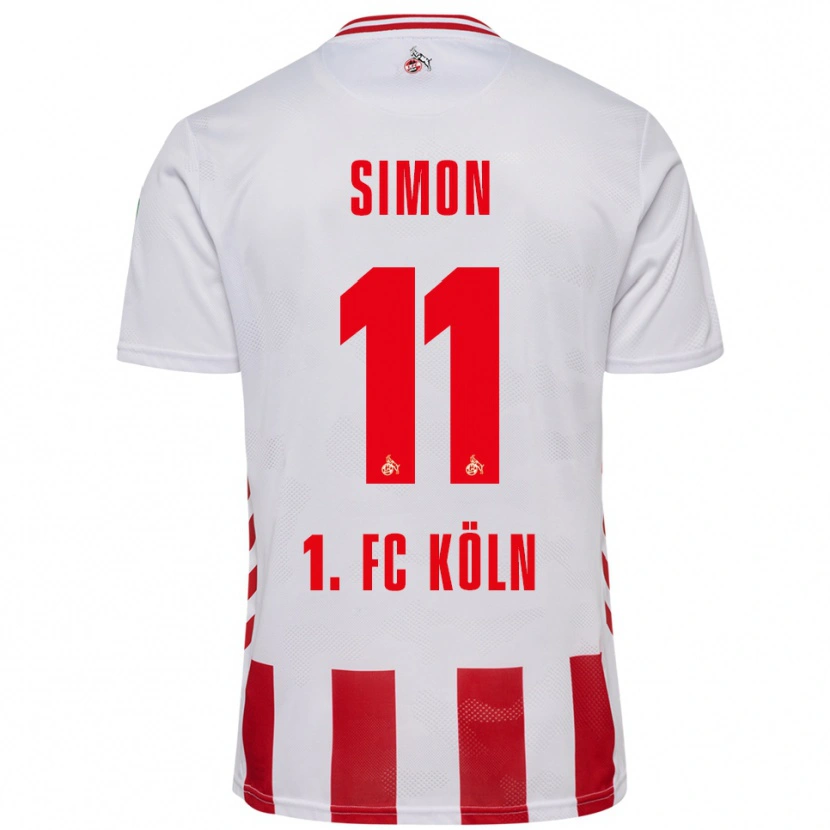 Danxen Hombre Camiseta Josias Simon #11 Blanco Rojo 1ª Equipación 2025/26 La Camisa