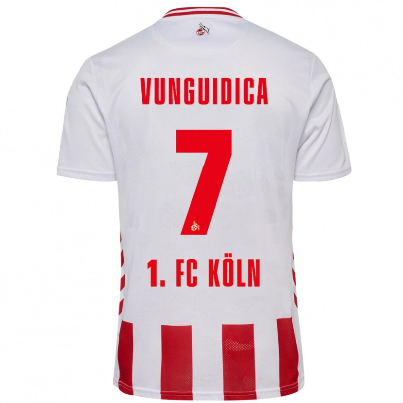 Danxen Hombre Camiseta Exaouse Vunguidica #7 Blanco Rojo 1ª Equipación 2025/26 La Camisa