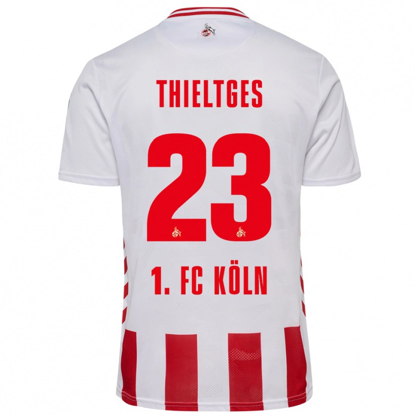 Danxen Hombre Camiseta Phil Thieltges #23 Blanco Rojo 1ª Equipación 2025/26 La Camisa