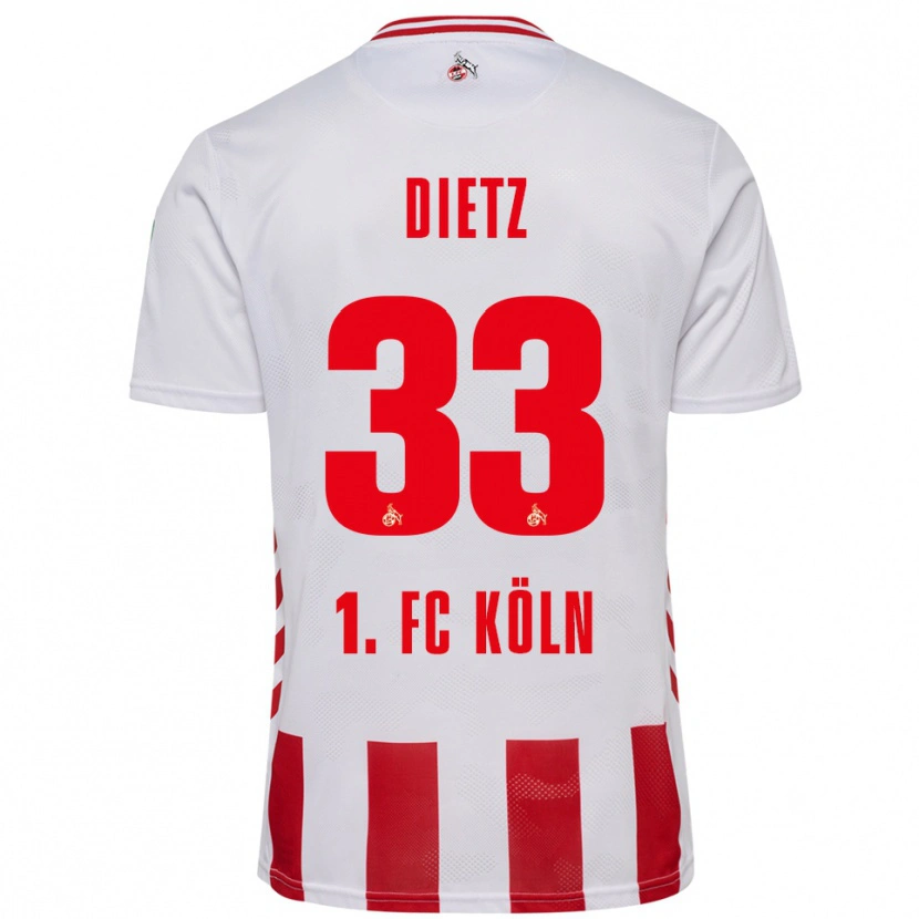 Danxen Hombre Camiseta Florian Dietz #33 Blanco Rojo 1ª Equipación 2025/26 La Camisa