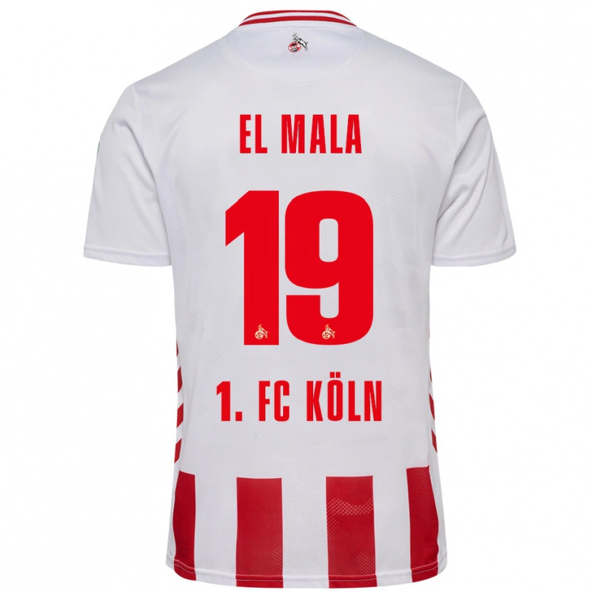 Danxen Hombre Camiseta Malek El Mala #19 Blanco Rojo 1ª Equipación 2025/26 La Camisa