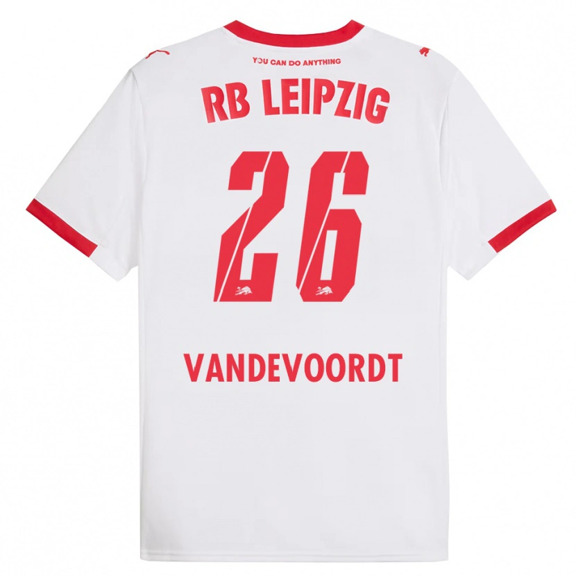 Danxen Hombre Camiseta Maarten Vandevoordt #26 Blanco Rojo 1ª Equipación 2025/26 La Camisa