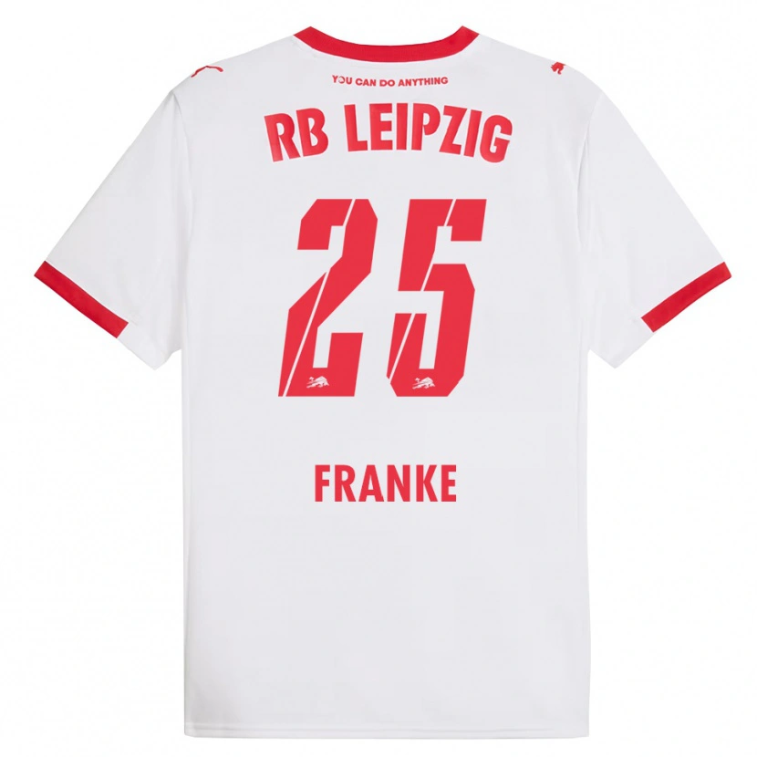 Danxen Hombre Camiseta Lenny Franke #25 Blanco Rojo 1ª Equipación 2025/26 La Camisa