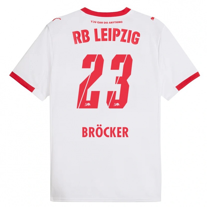 Danxen Hombre Camiseta Mads Bröcker #23 Blanco Rojo 1ª Equipación 2025/26 La Camisa