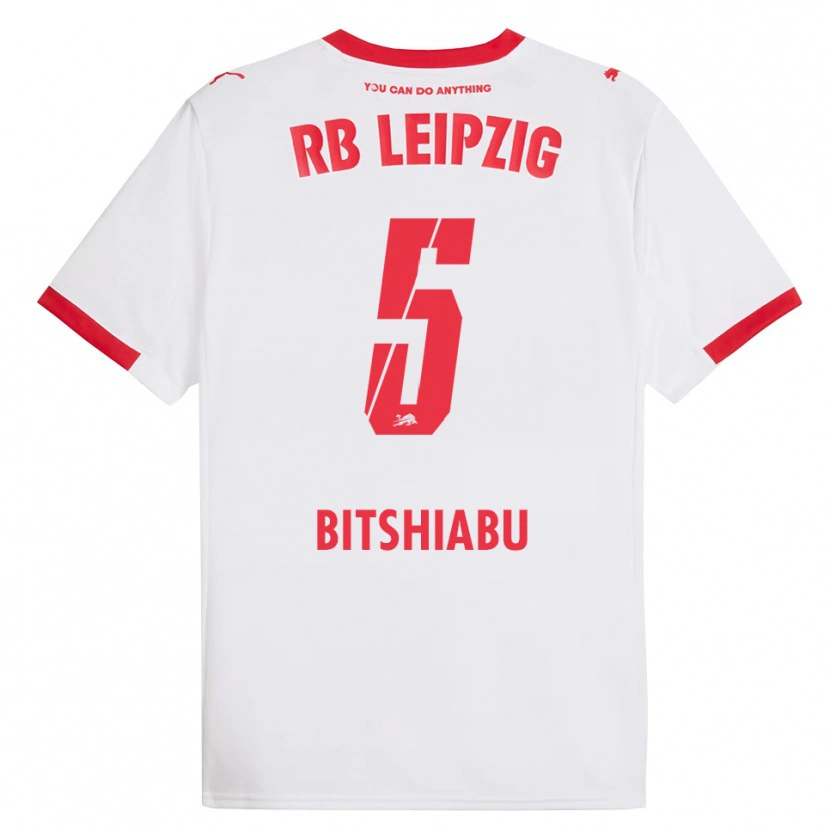 Danxen Hombre Camiseta El Chadaille Bitshiabu #5 Blanco Rojo 1ª Equipación 2025/26 La Camisa