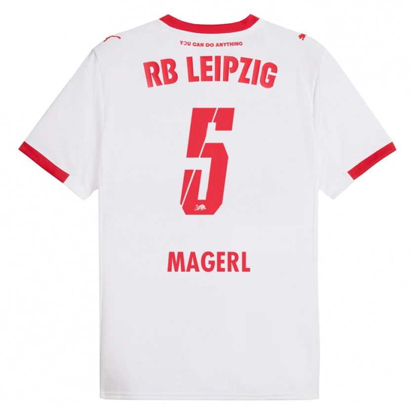 Danxen Hombre Camiseta Julia Magerl #5 Blanco Rojo 1ª Equipación 2025/26 La Camisa